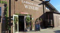 Outdoor dining table with wine and food in Sonoma